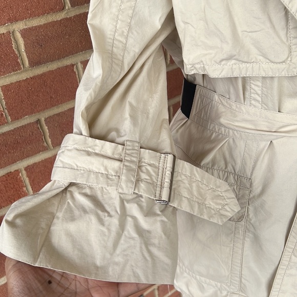 Kaufmanfranco tan khaki 3/4 sleeve trench coat - Picture 4 of 9